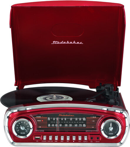 SB6057 Retro Turntable 3 Speed AM/FM Radio Bluetooth Receiver